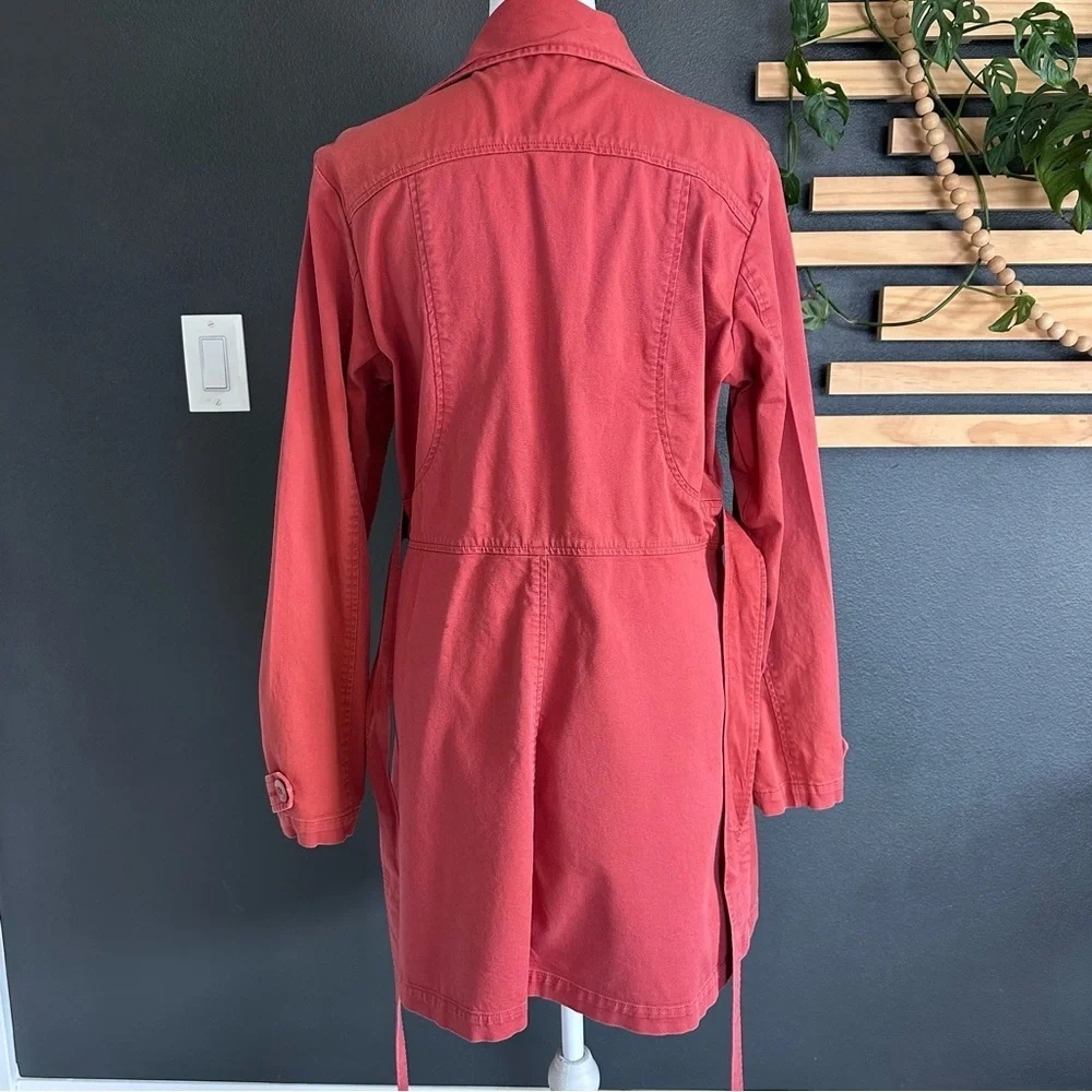 Patagonia Organic Cotton Trench Coat — Women’s Medium — Coral/Red - Picture 9 of 11